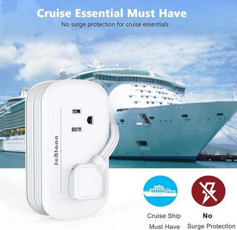 شريط طاقة للسفر مع منافذ USB، 4 منافذ 4 USB (2 USB C) مع سلك تمديد مسطح قصير ملفوف بطول 3.6 قدم، محطة شحن صغيرة محمولة لسطح المكتب، مدمجة لأساسيات رحلة السفر في الفندق in Kuwait