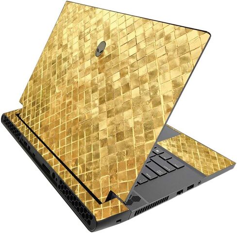 MightySkins Skin for Alienware M15 R3 (2020) & M15 R4 (2021) - Black Diamond Plate | Protective Viny wrap | Easy to Apply and Change Style | Made in The USA in Saudi Arabia