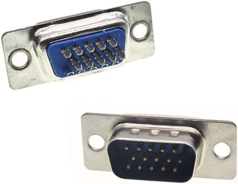10PCS VGA Male DB15 3 Row Solder Cup Connectors Kit, Solder Type D-SUB HD15 Port15 Pin D Sub Couplers with Plastic Hoods, Strain Relief Grommet and Screws in Saudi Arabia