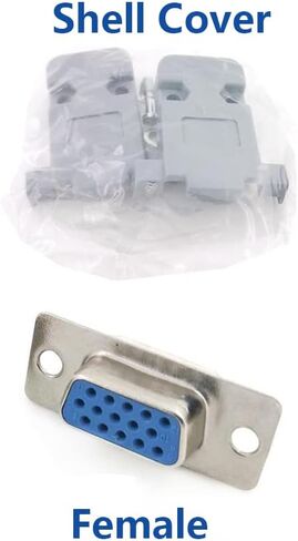 10PCS VGA Male DB15 3 Row Solder Cup Connectors Kit, Solder Type D-SUB HD15 Port15 Pin D Sub Couplers with Plastic Hoods, Strain Relief Grommet and Screws in Saudi Arabia