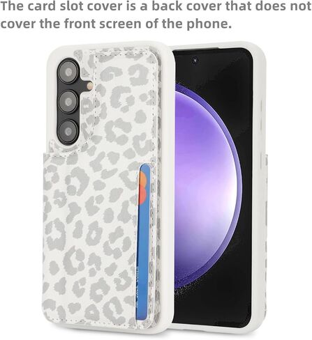 iCoverCase for Samsung Galaxy S23 FE Case with Card Holder, Galaxy S23 FE Wallet Case for Women Men [RFID Blocking] PU Leather Protective Phone Case for Galaxy S23 FE (Gray Leopard) in Saudi Arabia