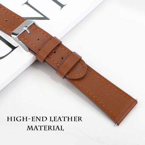 Leather WatchBand Compatible with Amazfit GTS 4 4mini 3 2 2e 2 mini &GTR 42mm & Bip 3/Bip 3 Pro/Bip U Pro/Bip/Bip Lite/Bip S/Bip S lite Smart Watch Genuine Leather Replacement 20MM Sport Wrist Strap Bracelet with Stainless Metal Buckle in Saudi Arabia