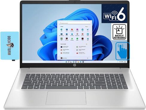 HP 17z -cp300 17.3" Home & Business Touchscreen Laptop (6-Core AMD Ryzen 5 7530U Upto 4.5 GHz, 64GB RAM, 2TB PCIe SSD + 1TB HDD, AMD Radeon, Backlit KYB, WiFi 6, BT 5.2, Win11H) Bundle w/DKZ hub in Saudi Arabia