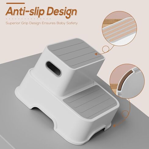 Toddler Step Stool, Easy to Carry Step Stool for Toddlers with Non-Slip Surface, Multifunctional 2 Step Stool for Potty Training, Bathroom Sink, and Bedroom in Saudi Arabia