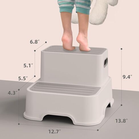 Toddler Step Stool, Easy to Carry Step Stool for Toddlers with Non-Slip Surface, Multifunctional 2 Step Stool for Potty Training, Bathroom Sink, and Bedroom in Saudi Arabia