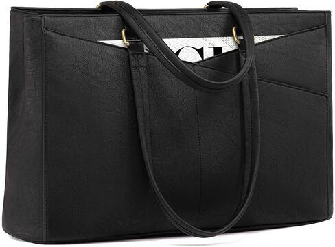 LOVEVOOK Laptop Bag for Women,15.6 Inch Laptop Tote Bag for Women,Vintage Leather Work Tote Bags Computer Teacher Bag,Waterproof Business Bag Office Briefcase in Saudi Arabia