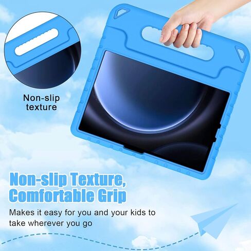 BMOUO Kids Case for Samsung Galaxy Tab S9 FE 10.9 Inch/S9 11 Inch 2023, Shockproof Light Weight Convertible Stand Case for Samsung Galaxy Tab S9 FE/S9/S8/S7 2023, Blue in Saudi Arabia