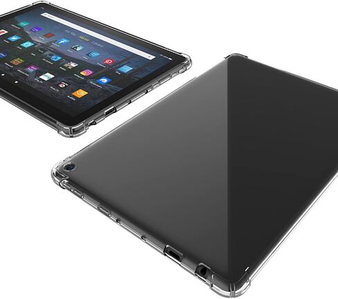 Dteck Case for Amazon Kindle Fire HD 8 Tablet (8th/7th/6th Generation, 2018/2017/2016 Model) 8" - Durable Soft Silicone TPU Case Slim Fit Lightweight Thin Cover Protective Transparent Case (Clear) in Kuwait
