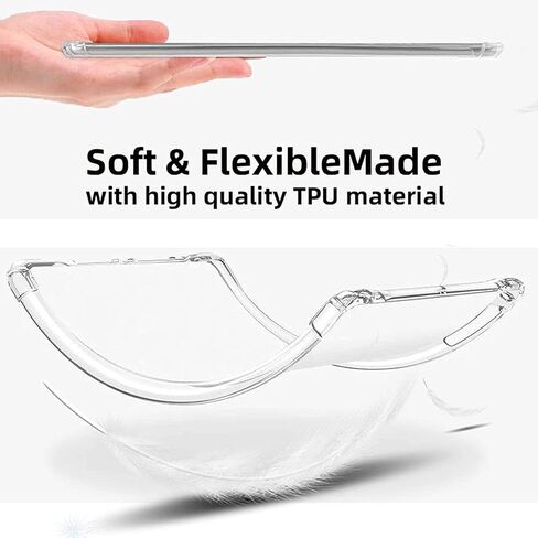 Dteck Case for Amazon Kindle Fire HD 8 Tablet (8th/7th/6th Generation, 2018/2017/2016 Model) 8" - Durable Soft Silicone TPU Case Slim Fit Lightweight Thin Cover Protective Transparent Case (Clear) in Kuwait
