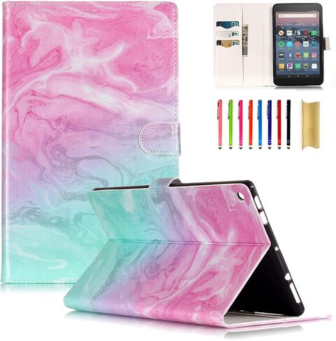 Dteck Case for Amazon Kindle Fire HD 8 Tablet (8th/7th/6th Generation, 2018/2017/2016 Model) 8" - Durable Soft Silicone TPU Case Slim Fit Lightweight Thin Cover Protective Transparent Case (Clear) in Kuwait