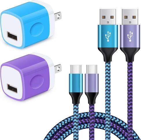 Googel 7A C نوع كتلة شحن USB C صندوق توصيل جداري شحن سريع كابل شاحن الهاتف لهاتف Samsung Galaxy A13، A12، A53، A73، A04S، A03s، A02s، Note 20، Motorola Edge +، Moto Razr، G32، G42، G62، جي ستايلس in Kuwait