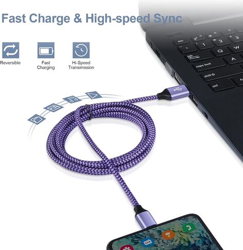 Googel 7A C نوع كتلة شحن USB C صندوق توصيل جداري شحن سريع كابل شاحن الهاتف لهاتف Samsung Galaxy A13، A12، A53، A73، A04S، A03s، A02s، Note 20، Motorola Edge +، Moto Razr، G32، G42، G62، جي ستايلس in Kuwait