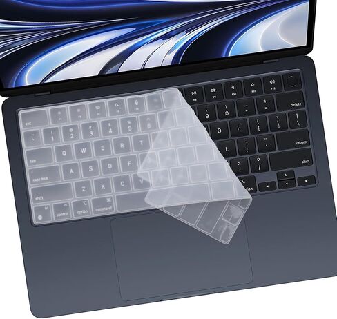 غطاء لوحة المفاتيح متوافق مع MacBook Air 15 M3 A3114 M2 A2941/Air 13.6 M3 A3113 M2 A2681/Pro 14 M3 M2 M1 A2442 A2918 A2992 A2779/Pro 16 M3 M2 M1 A2991 A2780 A2485، شفاف in Kuwait