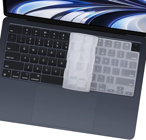 غطاء لوحة المفاتيح متوافق مع MacBook Air 15 M3 A3114 M2 A2941/Air 13.6 M3 A3113 M2 A2681/Pro 14 M3 M2 M1 A2442 A2918 A2992 A2779/Pro 16 M3 M2 M1 A2991 A2780 A2485، شفاف in Kuwait