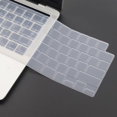 غطاء لوحة المفاتيح متوافق مع MacBook Air 15 M3 A3114 M2 A2941/Air 13.6 M3 A3113 M2 A2681/Pro 14 M3 M2 M1 A2442 A2918 A2992 A2779/Pro 16 M3 M2 M1 A2991 A2780 A2485، شفاف in Kuwait