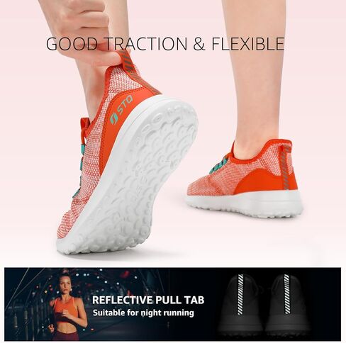 أحذية STQ سهلة الارتداء للنساء أحذية تقويم العظام بدون استخدام اليدين أحذية رياضية للمشي مرجاني فاتح 9.5 in Kuwait