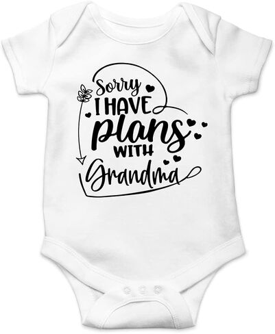 AW Fashions Sorry I Have Plans With Grandma Baby Bodysuit Funny Adorable Newborn Outfit Girl Boy Clothing in Saudi Arabia