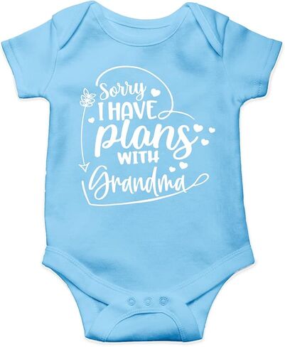 AW Fashions Sorry I Have Plans With Grandma Baby Bodysuit Funny Adorable Newborn Outfit Girl Boy Clothing in Saudi Arabia