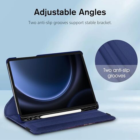 Fintie Rotating Case for Samsung Galaxy Tab S9 FE 5G 10.9 Inch/Galaxy Tab S9 11 Inch 2023 with S Pen Holder, 360 Degree Swiveling Stand Cover Auto Sleep/Wake, Black in Saudi Arabia