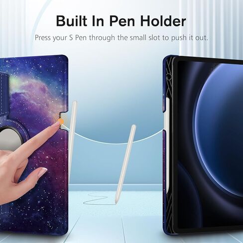Fintie Rotating Case for Samsung Galaxy Tab S9 FE 5G 10.9 Inch/Galaxy Tab S9 11 Inch 2023 with S Pen Holder, 360 Degree Swiveling Stand Cover Auto Sleep/Wake, Black in Saudi Arabia