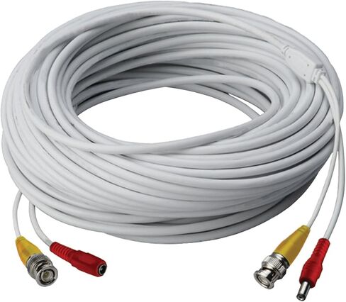 كابل ملحقات الطاقة Lorex RG59، كابل فيديو BNC عالي الأداء لأنظمة كاميرات الأمان، لنظام المراقبة التناظري عالي الدقة (CVI/TVI/AHD/MPX) أو نظام المراقبة التناظري (CVBS)، 60 قدمًا (18 مترًا) in Saudi Arabia