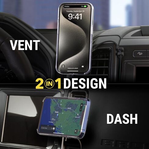Scosche MPQ6DV-SP Magnetic Phone Holder for Car Dashboard/Vent, 20W Wireless Fast Car Charger Phone Stand, Hands Free Cell Phone Mount Compatible w/iPhone 15/14/13/12 Series and MagSafe Accessories in Saudi Arabia