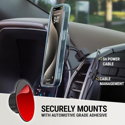 Scosche MPQ6DV-SP Magnetic Phone Holder for Car Dashboard/Vent, 20W Wireless Fast Car Charger Phone Stand, Hands Free Cell Phone Mount Compatible w/iPhone 15/14/13/12 Series and MagSafe Accessories in Saudi Arabia