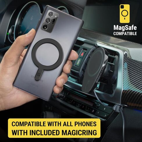 Scosche MPQ6DV-SP Magnetic Phone Holder for Car Dashboard/Vent, 20W Wireless Fast Car Charger Phone Stand, Hands Free Cell Phone Mount Compatible w/iPhone 15/14/13/12 Series and MagSafe Accessories in Saudi Arabia