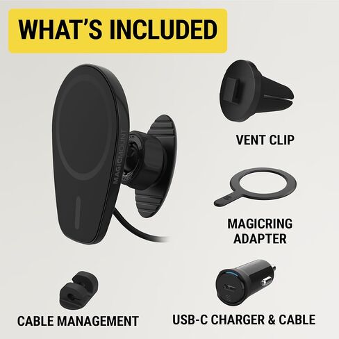 Scosche MPQ6DV-SP Magnetic Phone Holder for Car Dashboard/Vent, 20W Wireless Fast Car Charger Phone Stand, Hands Free Cell Phone Mount Compatible w/iPhone 15/14/13/12 Series and MagSafe Accessories in Saudi Arabia