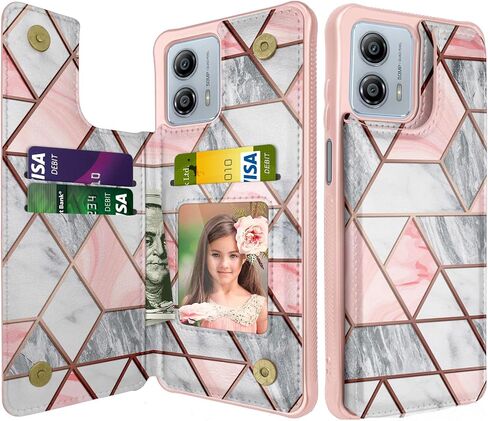 NJJEX لهاتف Motorola Moto G 5G 2023 حافظة محفظة Moto G Power 5G 2023 مع حامل بطاقة، فتحات بطاقة الائتمان من جلد البولي يوريثان، حافظة نحيفة واقية قابلة للطي بإطار من مادة TPU وغطاء إغلاق مغناطيسي [بني] in Saudi Arabia
