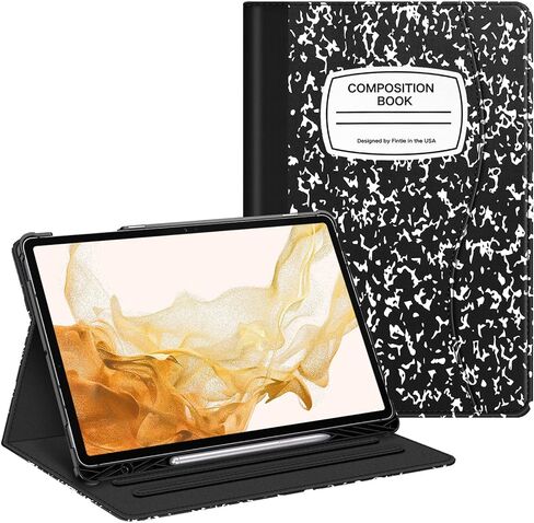 Fintie Case for Samsung Galaxy Tab S8 Plus 2022/S7 FE 2021/S7 Plus 2020 12.4 Inch with S Pen Holder, Multi-Angle Viewing Cover with Pocket Auto Wake/Sleep, Black in Saudi Arabia