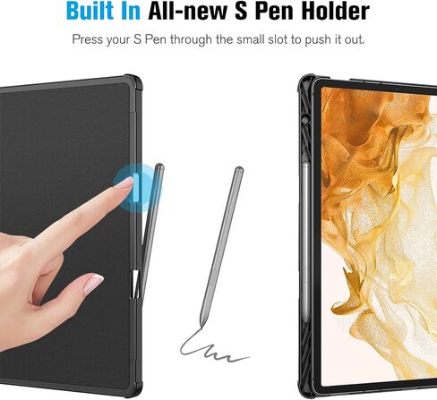 Fintie Case for Samsung Galaxy Tab S8 Plus 2022/S7 FE 2021/S7 Plus 2020 12.4 Inch with S Pen Holder, Multi-Angle Viewing Cover with Pocket Auto Wake/Sleep, Black in Saudi Arabia