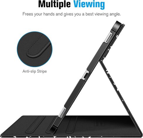 Fintie Case for Samsung Galaxy Tab S8 Plus 2022/S7 FE 2021/S7 Plus 2020 12.4 Inch with S Pen Holder, Multi-Angle Viewing Cover with Pocket Auto Wake/Sleep, Black in Saudi Arabia