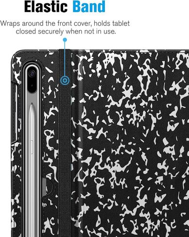 Fintie Case for Samsung Galaxy Tab S8 Plus 2022/S7 FE 2021/S7 Plus 2020 12.4 Inch with S Pen Holder, Multi-Angle Viewing Cover with Pocket Auto Wake/Sleep, Black in Saudi Arabia