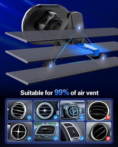volport Magnetic Phone Mount for Car [Vent & Dashboard]: Strong Magnet Holder for Round/Horizontal/Vertical Air Vent, for iPhone 15/14/13/12 Pro Max Plus Samsung S24 Ultra All Cell Phone & Tablets in Saudi Arabia