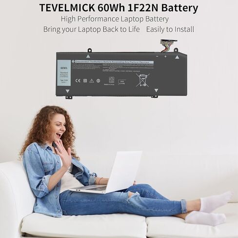 60WH 1F22N Battery Compatible with Dell 15 5590-D2783W 5590-D2743B G7 15 7590 G7 17 7790, Alienware M15 R1 M17 R1 P37E P40E P79F P79F001 P82F P82F001, Replacement for 01F22N JJPFK HYWXJ 0HYWXJ 15.2V in Saudi Arabia