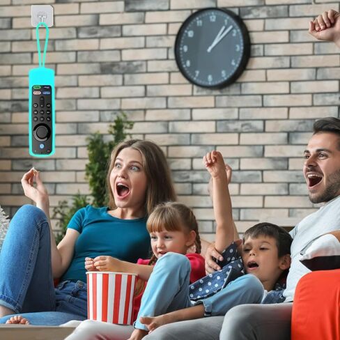 حافظة مكونة من قطعتين متوافقة مع Fire TV Stick 4K/4K Max/3rd & 2nd Gen/Lite/Cube لجهاز التحكم عن بعد الصوتي Alexa، غطاء حافظة جهاز التحكم عن بعد Firestick يتوهج في الظلام مع حبل - GlowBlue GlowGreen in Kuwait