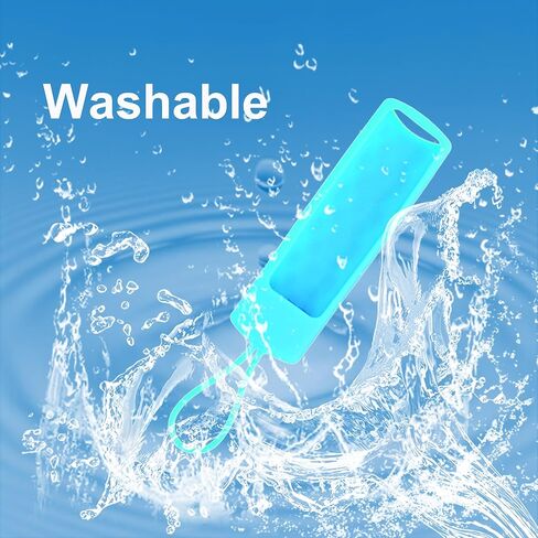 حافظة مكونة من قطعتين متوافقة مع Fire TV Stick 4K/4K Max/3rd & 2nd Gen/Lite/Cube لجهاز التحكم عن بعد الصوتي Alexa، غطاء حافظة جهاز التحكم عن بعد Firestick يتوهج في الظلام مع حبل - GlowBlue GlowGreen in Kuwait