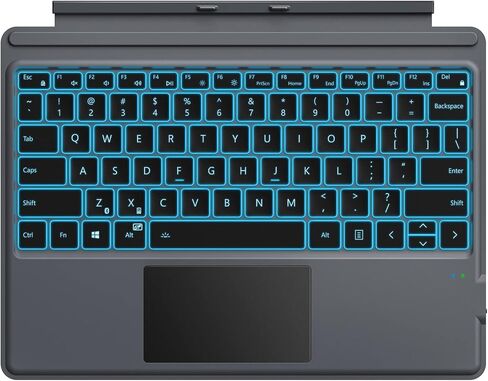 MoKo Keyboard for Surface Pro 11/10/9/8/X, 7 Color Backlight Keyboard for Surface Pro 11 2024, Detachable Wireless Surface Pro 11/Pro 10/Pro 9 Keyboard with Trackpad/Pen Holder, Blackgray in Saudi Arabia