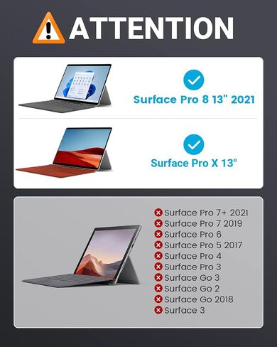 MoKo Keyboard for Surface Pro 11/10/9/8/X, 7 Color Backlight Keyboard for Surface Pro 11 2024, Detachable Wireless Surface Pro 11/Pro 10/Pro 9 Keyboard with Trackpad/Pen Holder, Blackgray in Saudi Arabia