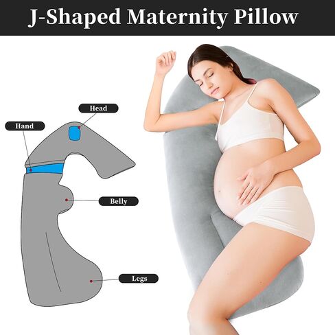J-Shaped Pregnancy Pillow,Soft Full Body Pillow for Maternity Support, Detachable and Adjustable Nursing Pillow for Breast Feeding,Pregnant Women in Saudi Arabia
