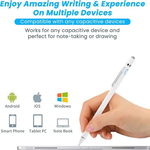 قلم لجهاز Acer Chromebook Aspire Switch، قلم EDIVIA الرقمي مع قلم رصاص فائق الدقة مقاس 1.5 مم لجهاز Acer Chromebook Aspire Switch Stylus، أبيض in Kuwait