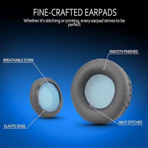 Krone Kalpasmos Universal Replacement 75mm Earpads for Sony, ATHAKG, HifiMan, Philips, Fostex, JVC, Pioneer On-Ear Headphones (List Inside) Headphone Earpads Cover White & Grey in Saudi Arabia