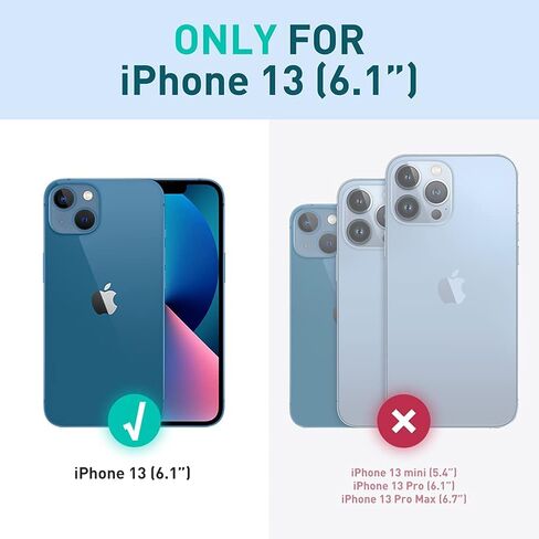حافظة i-Blason شفافة لهاتف iPhone 14 / iPhone 13 (6.1 بوصة) حافظة هاتف محمول 360 درجة غطاء حماية قوي [Ares] مع واقي شاشة 2022 (أسود) in Saudi Arabia