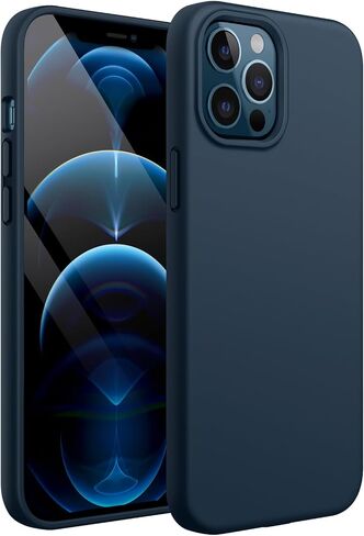 JETech Silicone Case for iPhone 12 Pro Max 6.7-Inch, Silky-Soft Touch Full-Body Protective Phone Case, Shockproof Cover with Microfiber Lining (Black) in Saudi Arabia