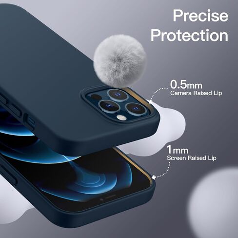 JETech Silicone Case for iPhone 12 Pro Max 6.7-Inch, Silky-Soft Touch Full-Body Protective Phone Case, Shockproof Cover with Microfiber Lining (Black) in Saudi Arabia