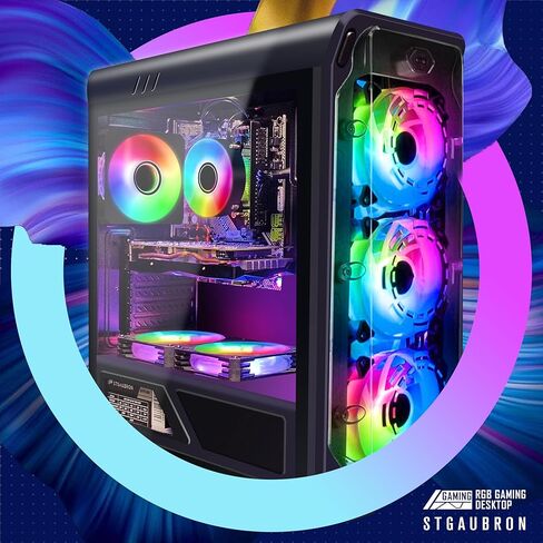 STGAubron Gaming Desktop,Intel Core i5-10400F up to 4.3G,GeForce RTX 2060 Super 8G GDDR6,16G DDR4,1T SSD,WiFi,BT 5.0,RGB Fan x 7,RGB Keyboard&Mouse&Mouse Pad,RGB BT Sound Bar,RGB BT Gaming Mic,W11H64 in Kuwait