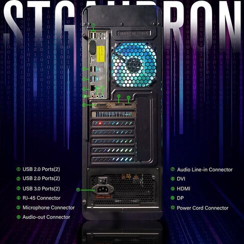 STGAubron Gaming Desktop,Intel Core i5-10400F up to 4.3G,GeForce RTX 2060 Super 8G GDDR6,16G DDR4,1T SSD,WiFi,BT 5.0,RGB Fan x 7,RGB Keyboard&Mouse&Mouse Pad,RGB BT Sound Bar,RGB BT Gaming Mic,W11H64 in Kuwait