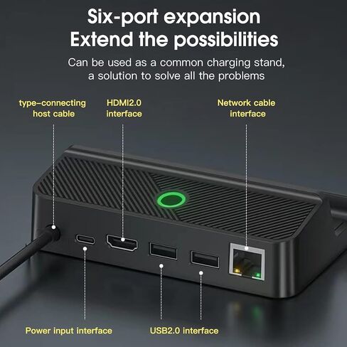 HDMI 4k Docking Station for Steam Deck.High-Performance Interface with HDCP 1.4 Protocol,and USB 2.0 Ports, HDMI 2.0, LED Light Strip, Easy to Use and Upgrade. in Saudi Arabia