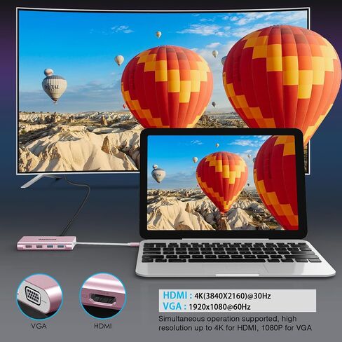 موزع USB C، محطة إرساء OBERSTER 11 في 1 USB C مع 4K HDMI، VGA، 100W PD، إيثرنت، SD/TF، ​​صوت 3.5 مم، 4 USB A، محول USB C لأجهزة Mac Pro/Air، Surface Pro، والمزيد من النوع أجهزة ج in Saudi Arabia